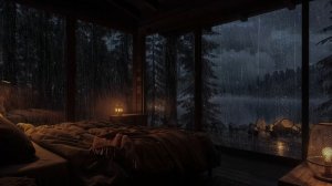 ЗВУКИ ДОЖДЯ, ГРОМА И ГРОЗЫ 🌧️ НОЧЬ У ОЗЕРА ДЛЯ СНА И ГЛУБОКОГО ОТДЫХА