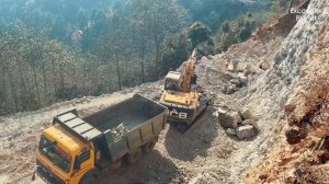 Unbelievable Excavator Skills on Rocky Mountain Road Project ｜ Excavator Planet
