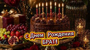 С днем рождения брат от сестры – красивая музыкальная открытка с пожеланиями
