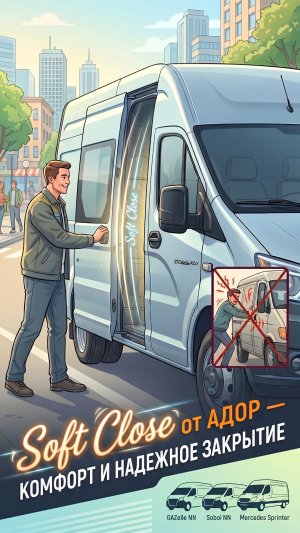Система Soft Close от АДОР,  на базе двух доводчиков - комфорт и надежное закрытие. Соболь NN.