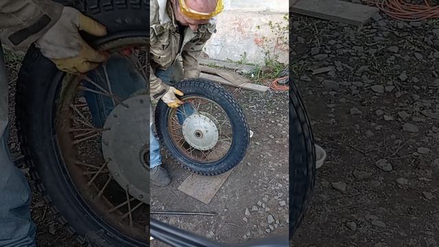 Новая шина на колесо коляски