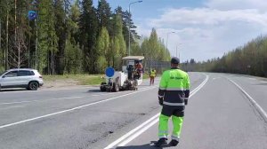 В Карелии стартовали работы по нанесению разметки на дорогах