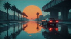 Wet Streets and Golden Hour Reflections 🧡 Dreamy Synthwave for Sleep