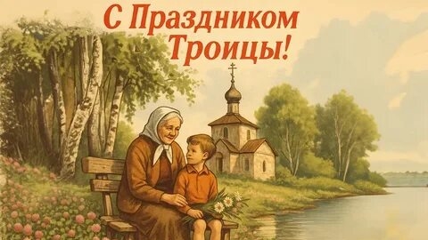 С Троицей. Шикарная музыкальная открытка.