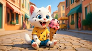 🐱🍦История AI-кошки# милый котёнок и неудача с мороженым #catstory#aicat#cat#catshort