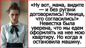 Аудио рассказы. Невестка была уверена, что мы едем оформлять на нее мою квартиру. Истории из жизни.