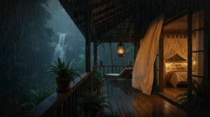 ШУМ ДОЖДЯ И ВОДОПАД ЗА ОКНОМ 🌧️ УЮТНАЯ НОЧЬ ДЛЯ СНА И РАССЛАБЛЕНИЯ