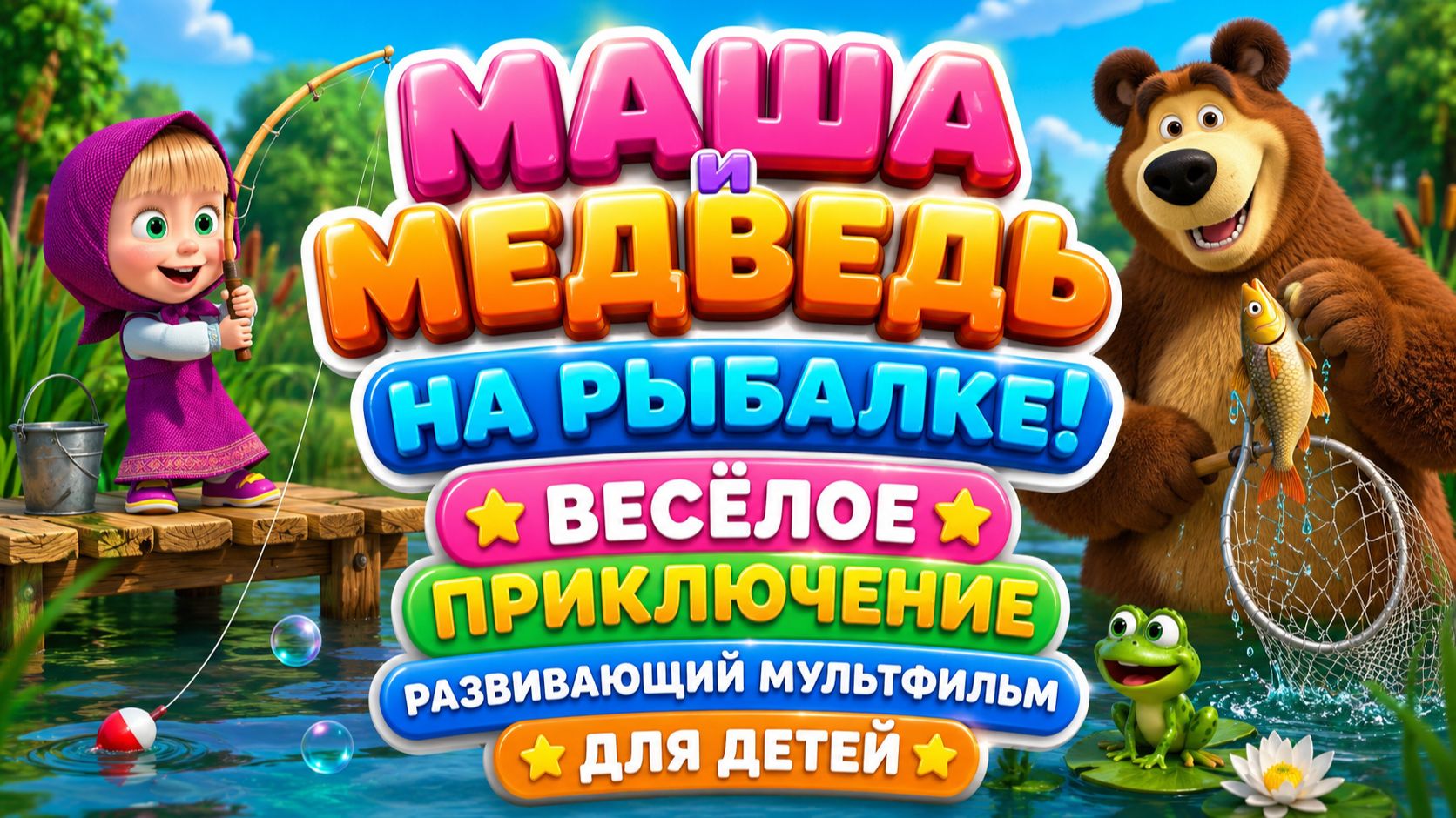 Маша и Медведь на рыбалке! 🎣🐻 Весёлое приключение ✨ Развивающий мультфильм