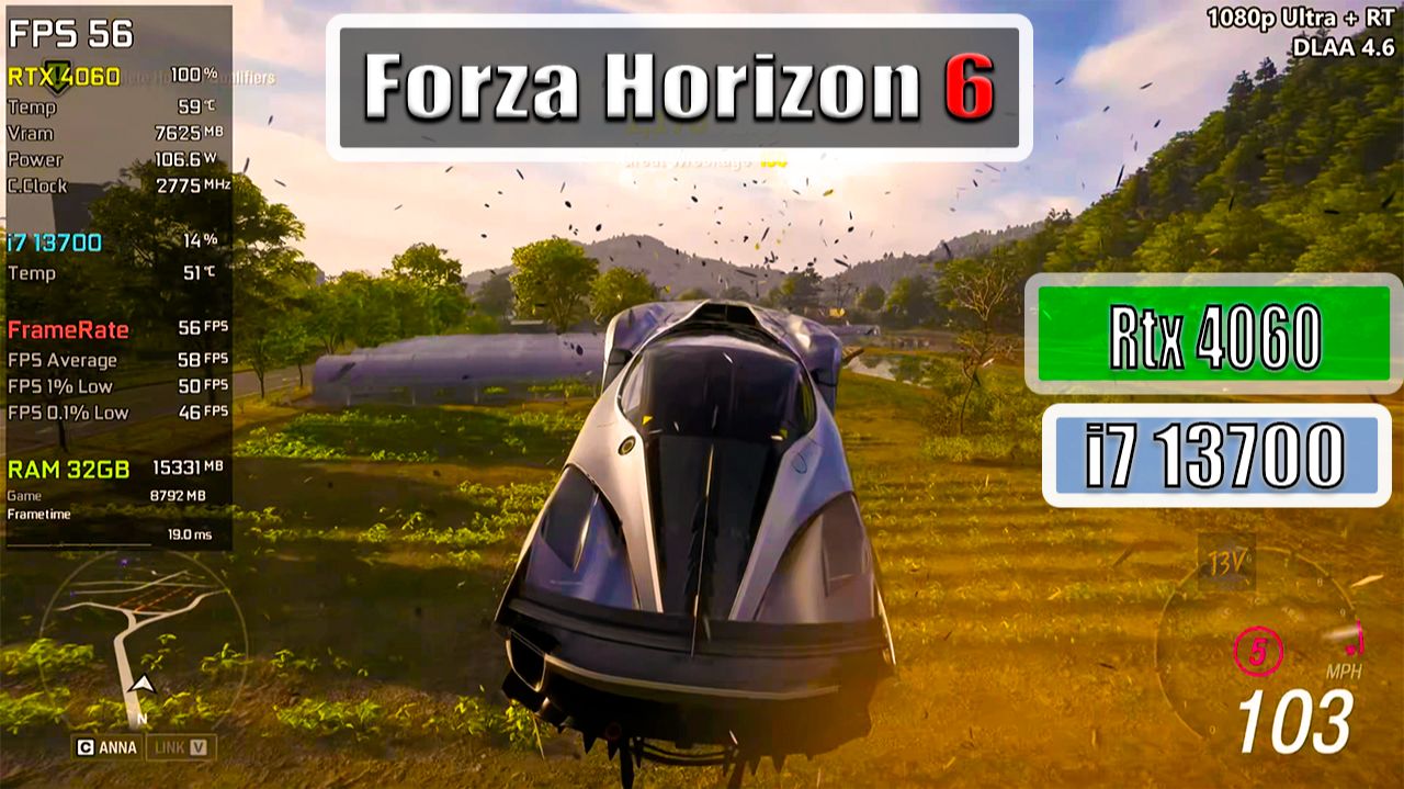 Rtx 4060   Forza Horizon 6 - 4K 1440P, 1080P, Dlss 4.6 - Ray Tracing