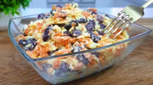 Салат «Дружба»! Съедается весь без остатка! Ну очень вкусный салат за 10 минут!
