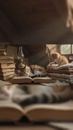 Котёнок и Уютные Сказки Чердака 🐾🧶 | Attic Storytime Kitten ASMR #shorts