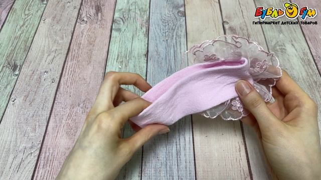 Повязка хлопковая с пышным цветком и жемчужиной розовая - видео