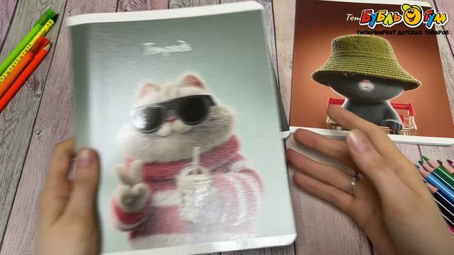 Тетрадь Современные коты в клетку 48л в ассортименте - видео