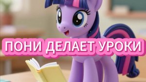 Пони делает уроки 🦄