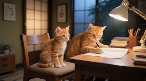 Рыжий котенок получил плохие оценки... Но мама-кошка все еще в нее верит!😿📚