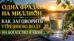 Одна фраза на миллион. Скажите на воду - на богатство в июне.