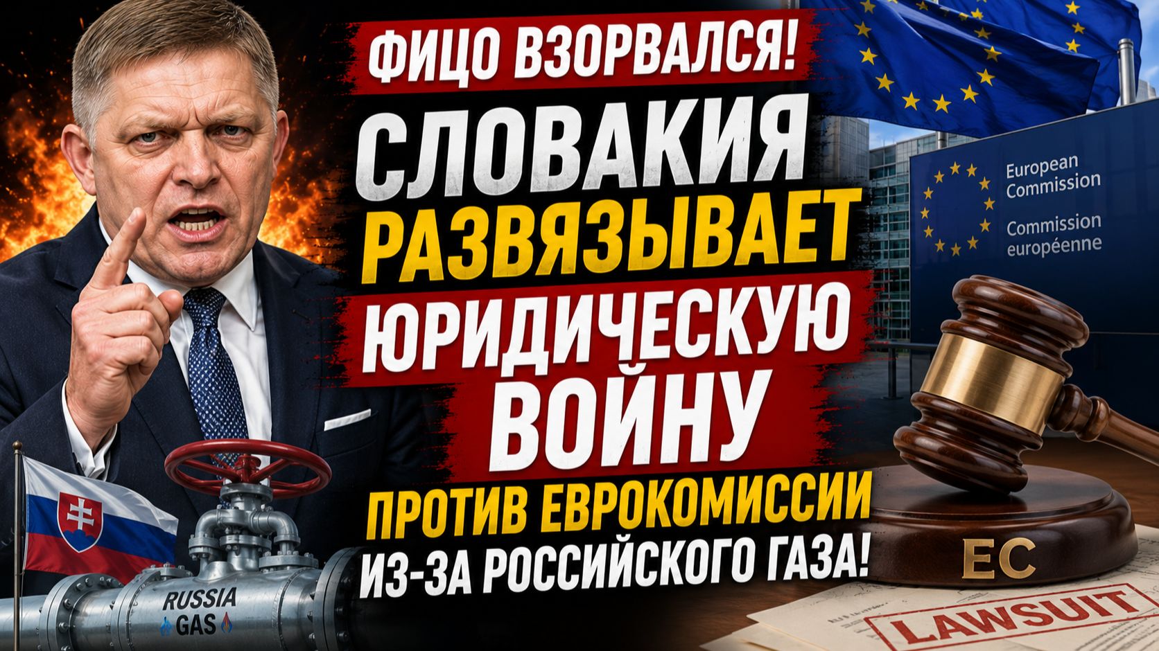 💥ФИЦО ВЗОРВАЛСЯ! Словакия Развязывает Юридическую Войну Против Еврокомиссии Из-За Российского Газа!