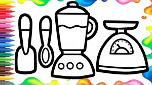 Мультик для детей-Как нарисовать кухонные принадлежности для детей