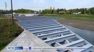 Илья Середюк оценил состояние нового пешеходного моста и других объектов благоустройства в Кемерове
