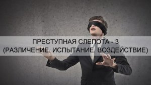 ПРЕСТУПНАЯ СЛЕПОТА-3. РАЗЛИЧЕНИЕ. ИСПЫТАНИЕ. ВОЗДЕЙСТВИЕ. Андрей Яковишин