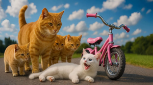 Котята находят сломанный велосипед - веселое и трогательное приключение