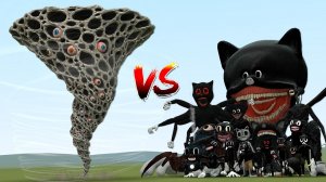Новый торнадо трипофобия против всех мультяшных котов и других монстров в Garry's Mod