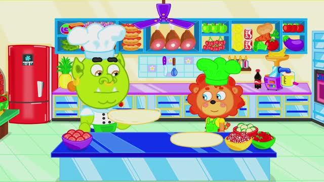 Семья Львов Сюрприз для доброго Мишки 🍕 Гигантская пицца! Учимся делиться — Мультфильм для детей