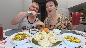 Мукбанг ОБЖОР хинкали на поздний ужин! У нас началась ЛОМКА по Таиланду пора в ОТПУСК) Семейный ужин