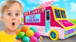 ИСТОРИЯ ПРО ФУРГОНЧИК С МОРОЖЕНЫМ ДЯДИ! 🍦🚚 Супергерои с Надувными Игрушками