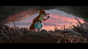 Сцена строительства убежища. Фильм «Дикий робот» (2024). Видеофрагмент в HD качестве.