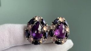 Комплект с аметистами #купить комплект с аметистами #купить аметисты
