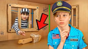 Настя и побег из КАРТОННОЙ ТЮРЬМЫ. Челлендж для детей.Like Nastya