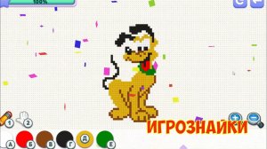 Раскраска по клеточкам. Диснеевские герои. Развивающая игра для детей.