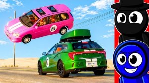 Реагируем на сумасшедшие моменты автокатастроф в BeamNG!
