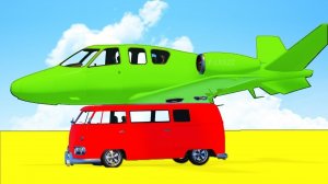 Веселые цветные самолеты на автобусе - Человек-паук мультики для детей и малышей - Детские песенки