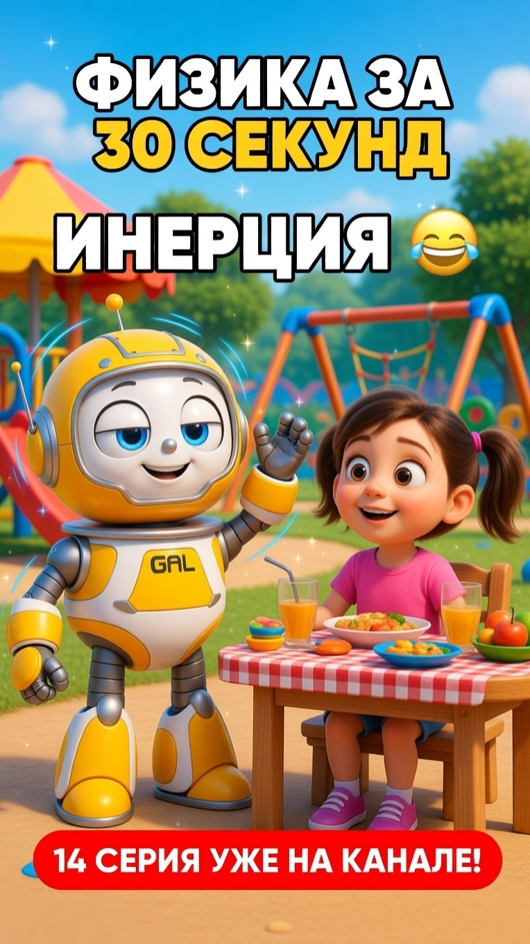 Физика за 30 секунд — ИНЕРЦИЯ! Бип и Лиза показали фокус со скатертью 😂 14 серия #Shorts