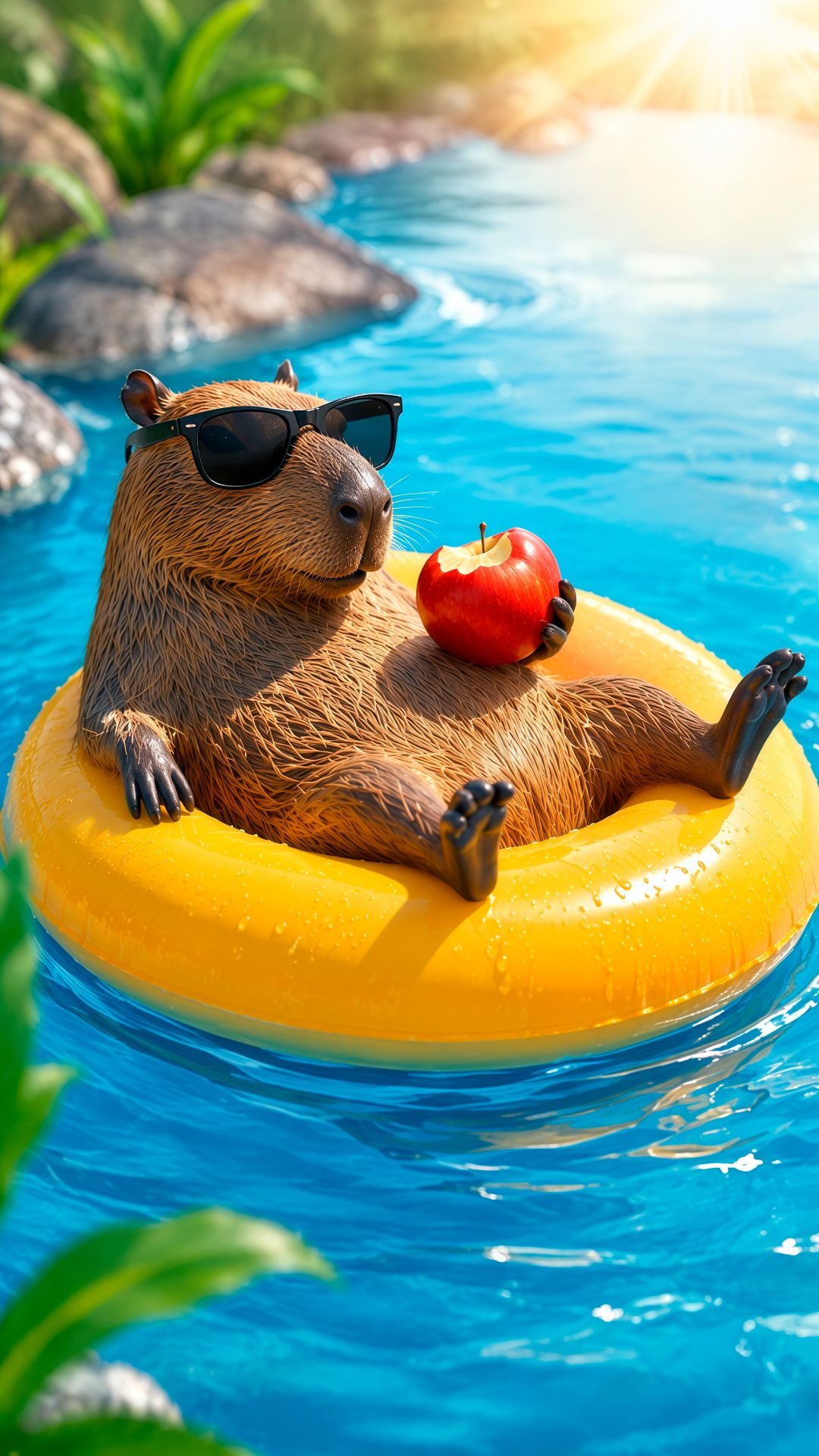 Игры для детей! 🐿️💧Учим животных: Фигурка от Collecta - Капибара игрушка плавает и кушает травку!