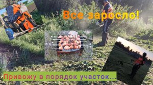 Все заросло, покос травы | Готовим шашлык, топим баньку