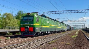 Зеленый Дончак! Поморгал! Электровоз 3ЭС4К-066 с грузовым поездом