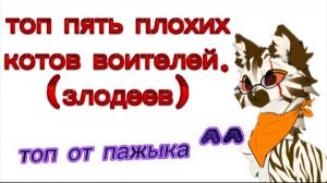 ТОП ПЯТЬ ПЛОХИХ КОТОВ ВОИТЕЛЕЙ 😨/разбор/коты воители/от ПАЖИКА/