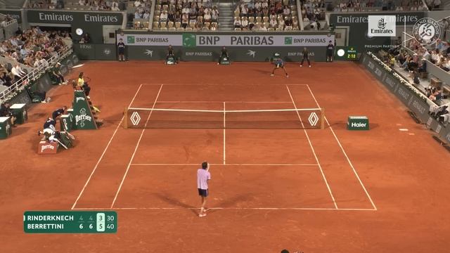 Артур Риндеркнех против Маттео Берреттини. Лучшие моменты второго круга  Emirates Roland-Garros 2026