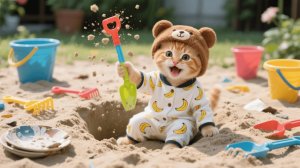 Рыжий котенок мечтает стать археологом — она выкопала в саду яйцо динозавра 🐾🦴