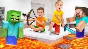 Крис и Майкл играют в Minecraft по-настоящему!