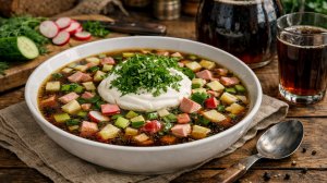 Окрошка На квасе рецепт приготовления