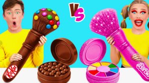 Челлендж. Шоколадная Еда vs Настоящая еда от BaRaDa Gold Challenge