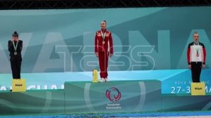 Церемония награждения на чемпионате Европы по художественной гимнастике в Варне