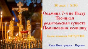 Седмица 7-я по Пасхе. Троицкая родительская суббота. Поминовение усопших. Божественная Литургия.
