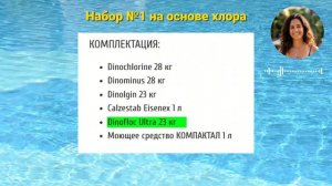 Набор химии для бассейнов №1 от Динохеми жидкая хлорная