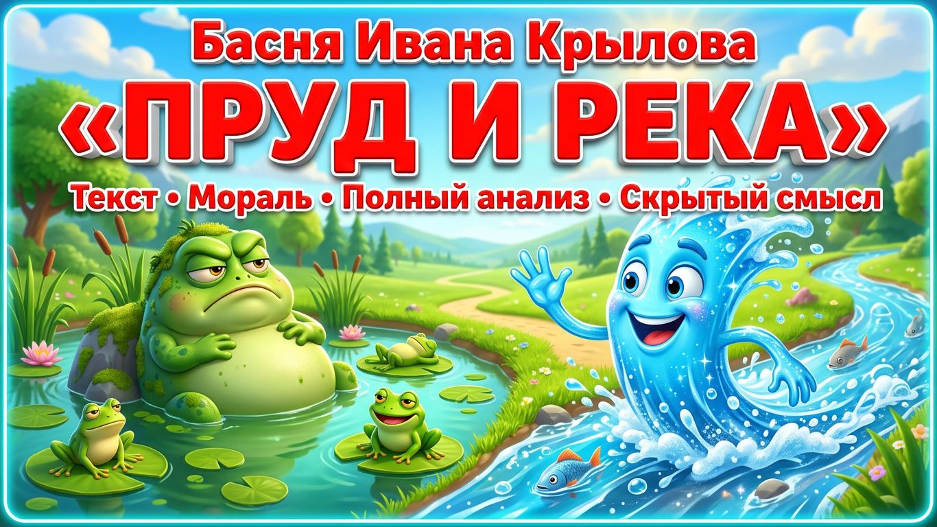 Басня Ивана Крылова «Пруд и Река»: текст, мораль, полный анализ и скрытый смысл