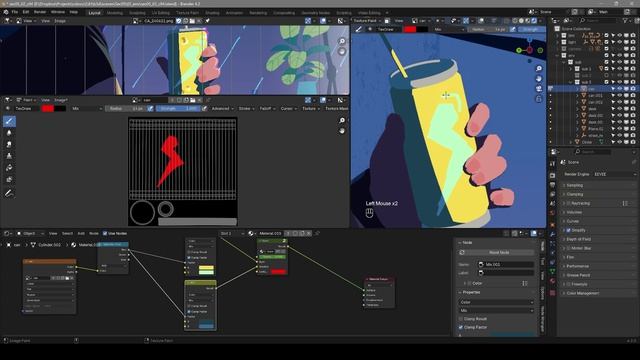 Coloso - A to Z of NPR Animation in Blender 39-1. Background Objects Effects Practice - 3